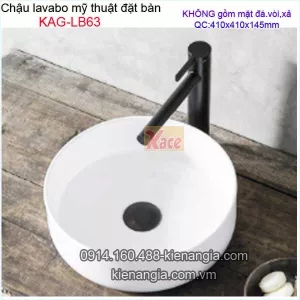 Chậu lavabo tròn mỹ thuật đặt bàn KAG-LB63