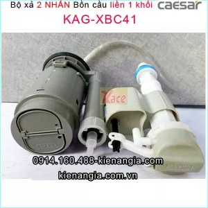 Bộ xả 2 NHẤN bồn cầu liền 1 KHỐI CAESAR chính hãng KAG-XBC41