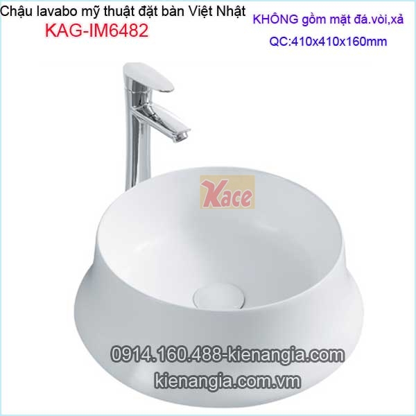 Chậu lavabo kiểu,tô sứ mỹ thuật đặt bàn Việt Nhật KAG-IM6482