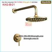 Vòi sen tắm nóng lạnh âm tường vàng đồng cổ điển KAG-Br21