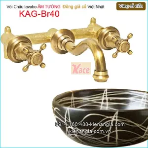 Vòi chậu âm tường đồng cổ điển KAG-Br40