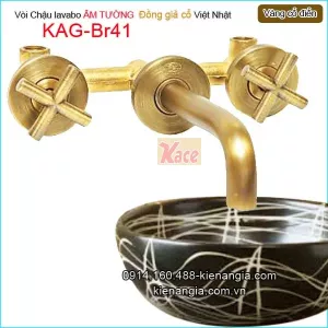 Vòi chậu âm tường đồng cổ điển KAG-Br41