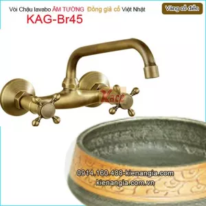 Vòi chậu âm tường đồng cổ điển KAG-Br45
