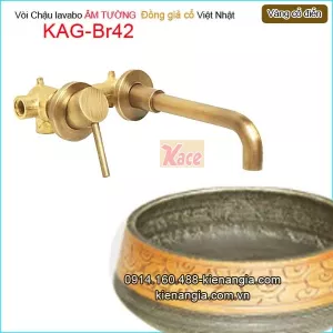 Vòi chậu âm tường đồng cổ điển KAG-Br42