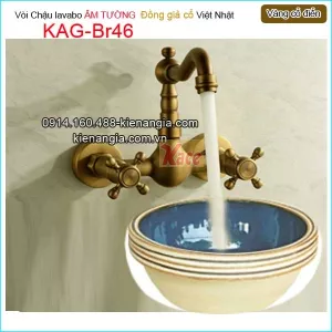 Vòi chậu âm tường đồng cổ điển KAG-Br46