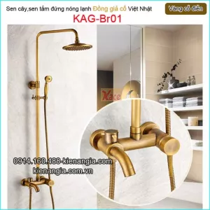 Sen cây nóng lạnh vàng đồng giả cổ KAG-Br01