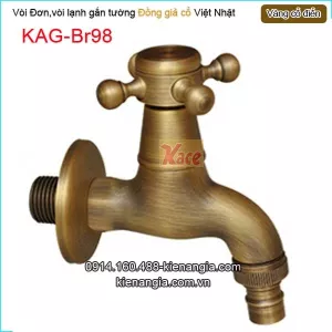 Vòi đơn lạnh gắn tường vàng đồng cổ điển KAG-Br98
