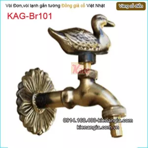 Vòi đơn lạnh gắn tường vàng đồng cổ điển KAG-Br101