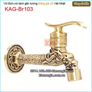 Vòi đơn lạnh gắn tường vàng đồng cổ điển KAG-Br103