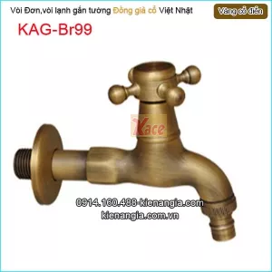 Vòi đơn lạnh gắn tường vàng đồng cổ điển KAG-Br99