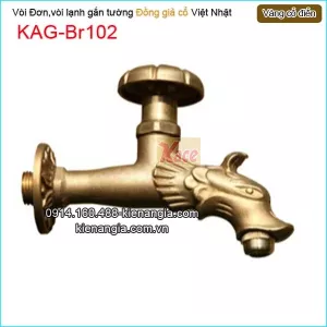 Vòi đơn lạnh gắn tường vàng đồng cổ điển KAG-Br102