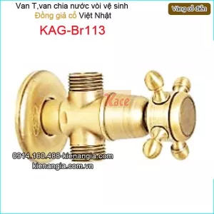 Van T,van chia nước vòi xịt vệ sinh đồng giả cổ KAG-Br113
