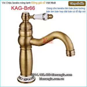 Vòi lavabo nóng lạnh đồng gia cổ KAG-Br66