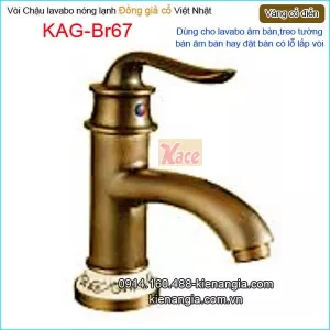 Vòi lavabo nóng lạnh đồng gia cổ KAG-Br67