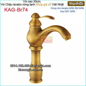 Vòi cao 30cm,vòi lavabo Đặt bàn đồng cổ điển KAG-Br74