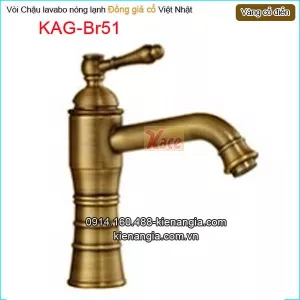 Vòi chậu lavabo nóng lạnh đồng giả cổ KAG-Br51