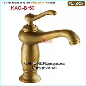 Vòi chậu lavabo nóng lạnh đồng giả cổ KAG-Br50