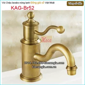 Vòi chậu lavabo nóng lạnh đồng giả cổ KAG-Br52