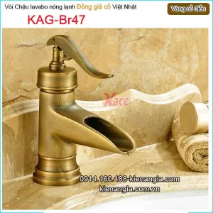 Vòi chậu lavabo nóng lạnh đồng giả cổ KAG-Br47