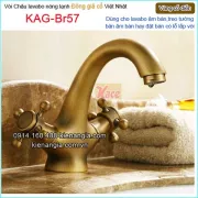 Vòi chậu lavabo nóng lạnh đồng giả cổ KAG-Br57