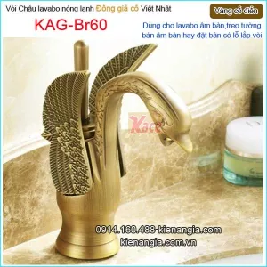 Vòi chậu lavabo nóng lạnh đồng giả cổ KAG-Br60