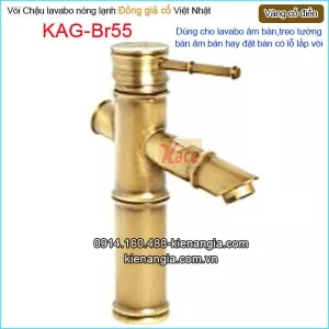 Vòi chậu lavabo nóng lạnh đồng giả cổ KAG-Br55