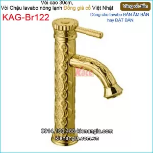 Vòi lavabo nóng lạnh đặt bàn đồng cổ điển KAG-Br122