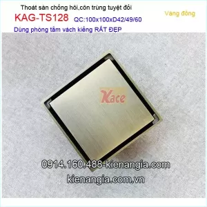 Thoát sàn đồng cổ chống côn trùng 100x100xD42-49-60 KAG-TS128