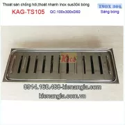 Phễu thu inox SUS304 DÀI hình chữ nhật 100x300 D60 rẻ KAG-TSD105