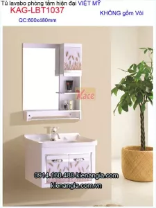 Tủ lavabo Việt Mỹ phòng tắm nhỏ xinh dài 60cm KAG-LBT1037