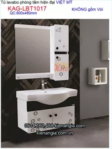 Tủ lavabo phòng tắm hiện đại Việt Mỹ dài 80cm KAG-LBT1017