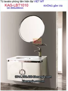 Tủ lavabo phòng tắm hiện đại Việt Mỹ dài 80cm KAG-LBT1010