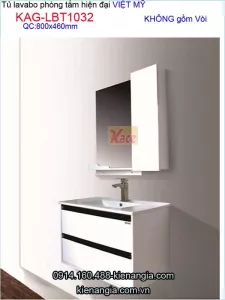 Tủ lavabo phòng tắm hiện đại Việt Mỹ dài 80cm KAG-LBT1032