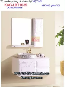 Tủ lavabo phòng tắm hiện đại Việt Mỹ dài 80cm KAG-LBT1035