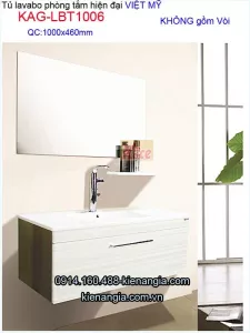 Tủ lavabo phòng tắm hiện đại Việt Mỹ dài 1 mét  KAG-LBT1006