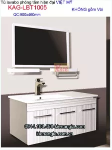 Tủ lavabo phòng tắm hiện đại Việt Mỹ dài 90cm KAG-LBT1005