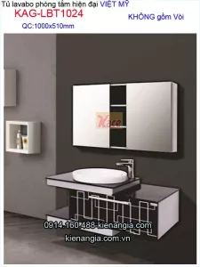 Tủ lavabo phòng tắm hiện đại Việt Mỹ dài 1 mét  KAG-LBT1024