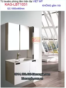 Tủ lavabo phòng tắm hiện đại Việt Mỹ dài 1 mét  KAG-LBT1031