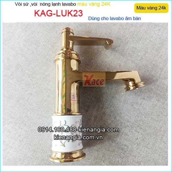 KAGLUK23-Voi-su-Lavabo-20cm-nong-lanh-dong-ma-vang-LUCKY-KAG-LUK23