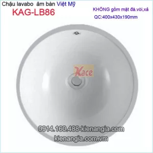 Chậu lavabo tròn âm bàn 40x43 cm Việt Mỹ KAG-LB86