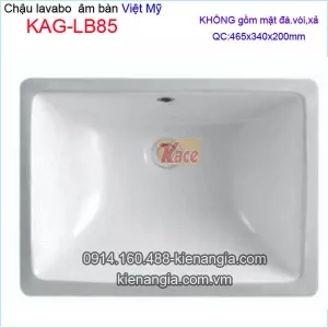 Chậu lavabo chữ nhật  âm bàn 46,5x4 cm Việt Mỹ KAG-LB85