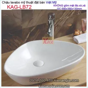 Chậu lavabo tam giác ĐẶT BÀN mỹ thuật Việt Mỹ KAG-LB72