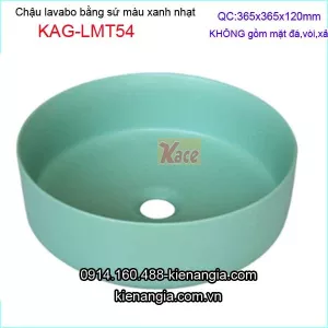 Chậu lavabo tròn màu xanh nhạt đặt bàn KAG-LMT54