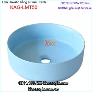 Chậu lavabo tròn màu xanh đặt bàn KAG-LMT50