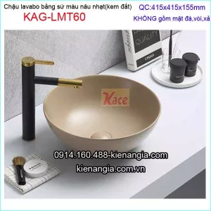 Chậu lavabo màu nâu nhạt đặt bàn KAG-LMT60