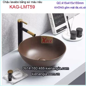 Chậu lavabo màu nâu đặt bàn KAG-LMT59