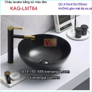 Chậu lavabo màu đen đặt bàn KAG-LMT64