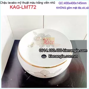 Lavabo tròn sứ mỹ thuật hoa văn KAG-LMT72