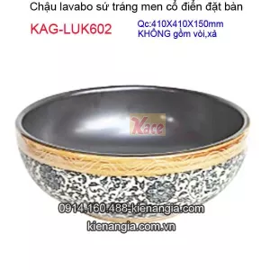 Chậu lavabo sứ mỹ thuật đặt bàn KAG-LUK602