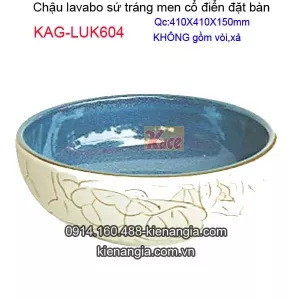 Chậu lavabo sứ mỹ thuật đặt bàn KAG-LUK604